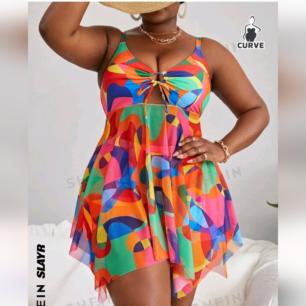Abstract Colorful Tankini